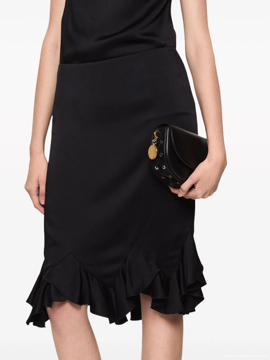 Affordable ruffled satin McCartney Stella skirt Women midi 0323